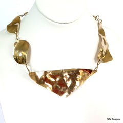Asymmetric Gold Necklace - PZM Designs, asymmetrical necklace