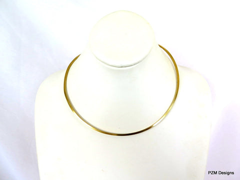 Gold square wire neck piece and pendant holder