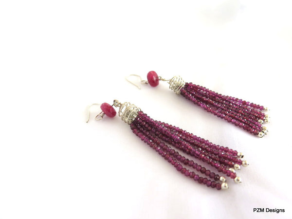 Garnet deals tassel earrings