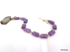 Amethyst Handmade Tennis Bracelet, line bracelet, handmade jewelry