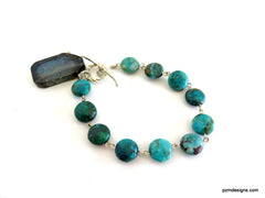 Chrysacolla Tennis Bracelet with Toggle Closure