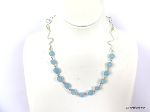 Aquamarine Gemstone Handmade Necklace - Handmade Jewelry