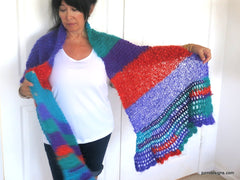 Colorful Mohair Shawl, Large Knit Evening Wrap, Luxury Gift for Her