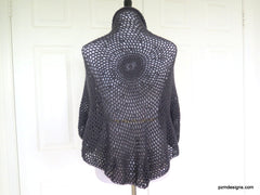 Charcoal Grey Crochet Shrug, Gray Lightweight Crochet Sweater