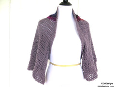 Chunky Angora Plus Size Crochet Shrug, Large Noro and Angora Sweater Shrug