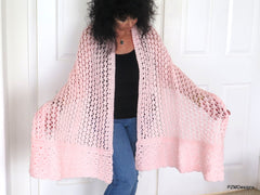 pink lace shawl