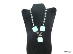 Amazonite and Fluorite Statement Handmade Necklace