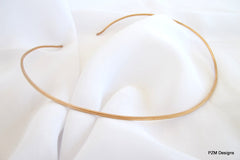 Gold brass choker, hammered neck wire - PZM Designs 