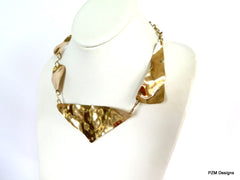 Asymmetric Gold Necklace - PZM Designs, asymmetrical necklace