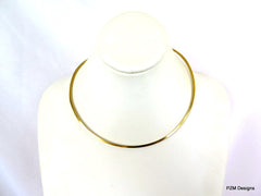 Gold square wire neck piece and pendant holder - PZM Designs 