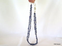 Double Strand Iolite Necklace with Artisan Silver Clasp - PZM Designs 