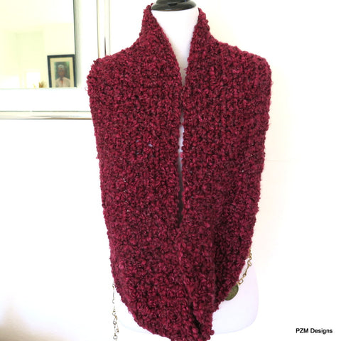Super thick infinity scarf, Berry Red Infinity Scarf