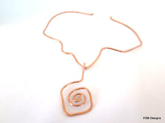 Copper Free Form Tribal Necklace Slide, Gift for Her - PZM Designs 
