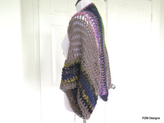 Large Crochet Shrug, Oversized Layering Sweater - PZM Designs 