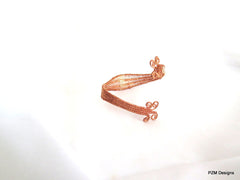 Woven Copper Cuff, Boho Chic Copper Bracelet, Artisan Copper Armband - PZM Designs 