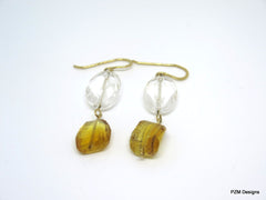 Gold Citrine Drop Earrings, Minimalist jewelry gift for her