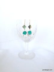 Abalone and Amazonite Drop Earrings, Gift for Her