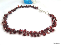 Mozambique Red Garnet Necklace. Gift for her