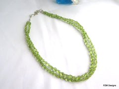peridot double strand necklace