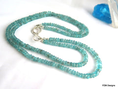 Blue Apatite necklace, Silver Necklace, handmade necklace
