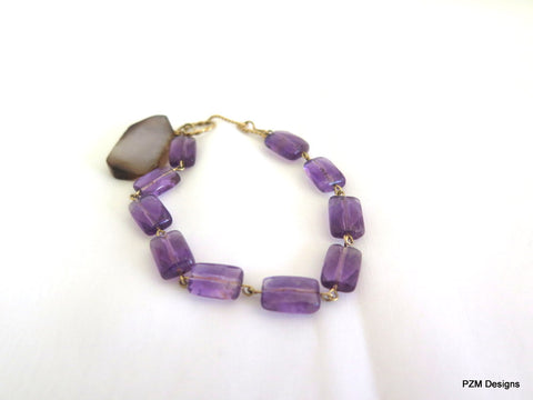 Amethyst Handmade Tennis Bracelet - Ultraviolet Amethyst Line Bracelet