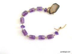 Purple Amethyst Tennis Bracelet, February Birthstone Amethyst Bracelet Gift for Her