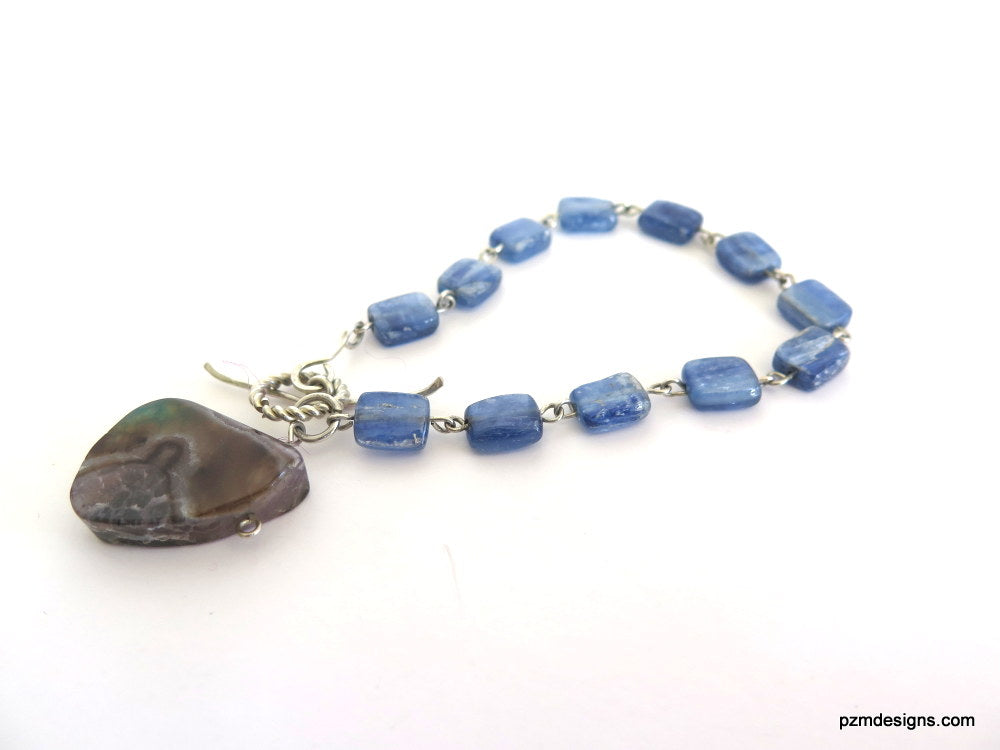Blue Kyanite Tennis Bracelet, Blue Gemstone Line Bracelet – PZM Designs