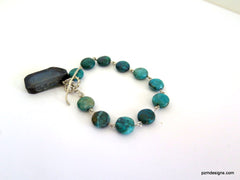 Chrysacolla Tennis Bracelet with Toggle Closure