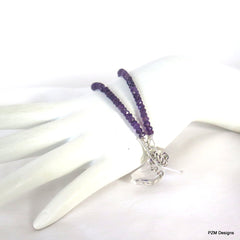 Amethyst Double Strand Handmade Bracelet, handmade jewelry