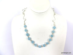 Aquamarine Gemstone Necklace, Handmade Necklace, Handmade Jewelry