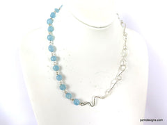 Aquamarine Gemstone Necklace, Handmade Necklace, Handmade Jewelry