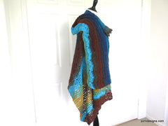 Large Colorful Hand Crochet Shawl,, Gift for her