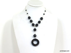 Black Onyx Statement Necklace Gift for Her