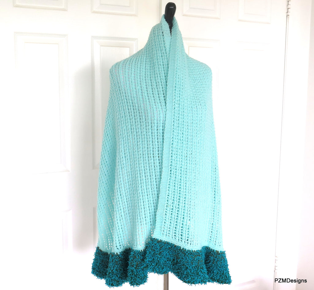 Extra Large Prayer Shawl, Mint Green Shawl, Gift for her