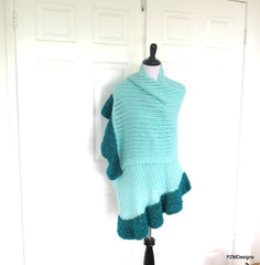 Extra Large Prayer Shawl, Mint Green Shawl, Gift for her