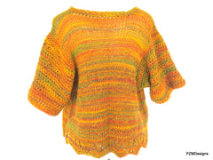 Plus Size Hand Knit Cardigan Sweater Shrug