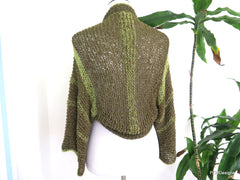 Olive Green and Gold Plus Size Layering Shrug