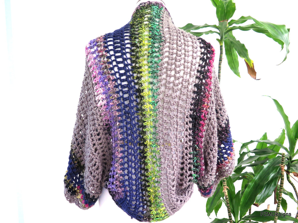 Large Crochet Shrug, Plus Size Layering Sweater – PZM Designs
