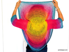 Extra Large Rainbow Crochet Circle Shrug