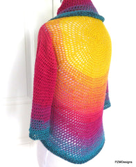 Extra Large Rainbow Crochet Circle Shrug