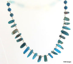 Neon Blue Apatite Necklace, gift for her - PZM Designs 