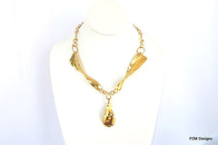 Gold Brass Boho Chic Necklace. Gift for Her